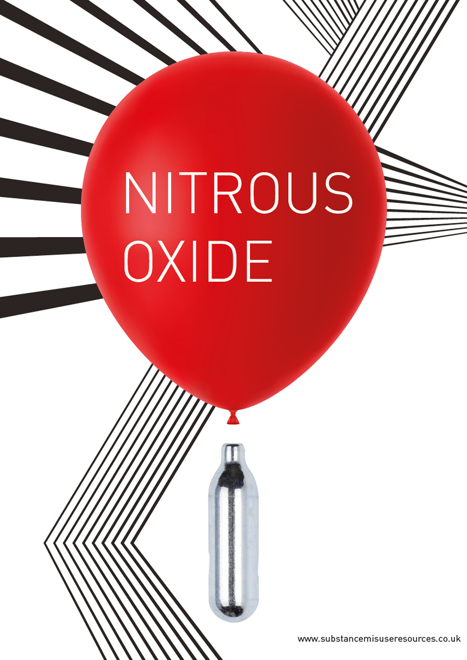 Cover of nitrous oxide information resource showing balloon and whippet