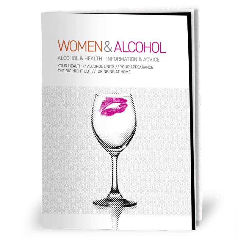 cover and inside pages of a women and alcohol health information booklet