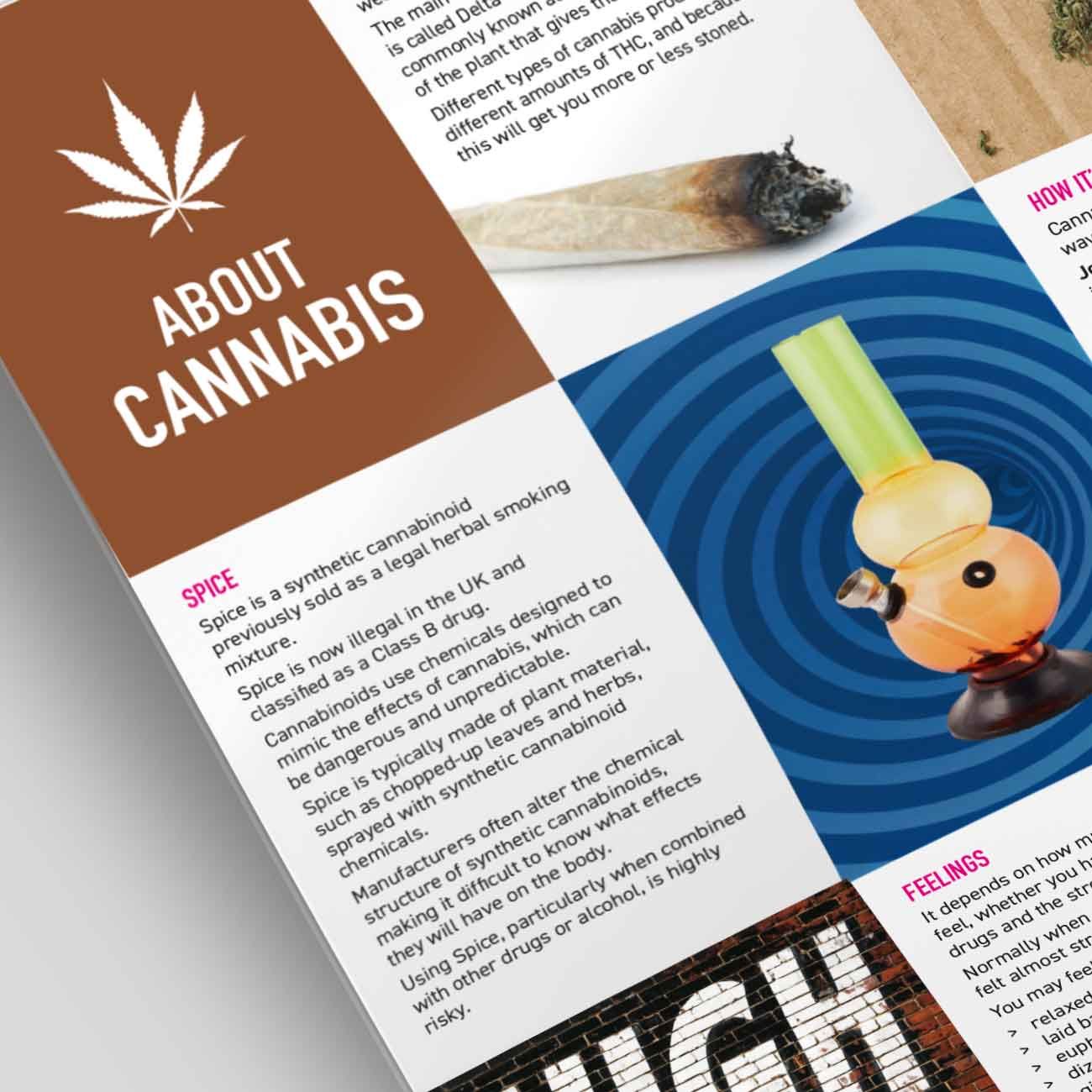 about cannabis design, picture of a cannabis bong and a partially smoked joint