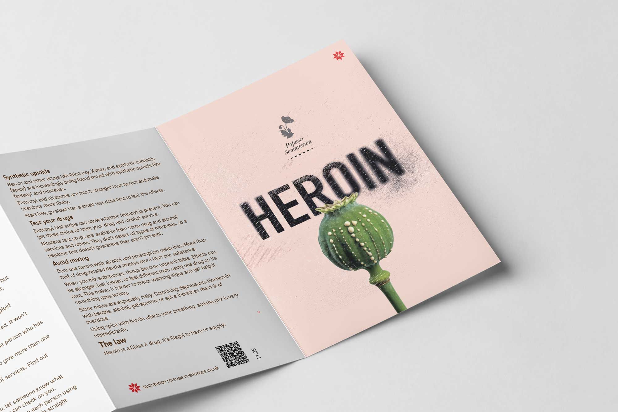 Heroin leaflet back cover - UK drug law information, Class A substance guidance and harm-reduction resources