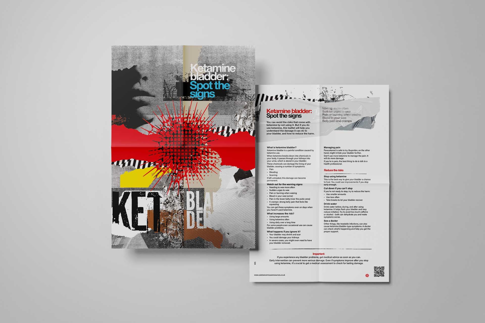 Ketamine bladder awareness leaflet - front and reverse