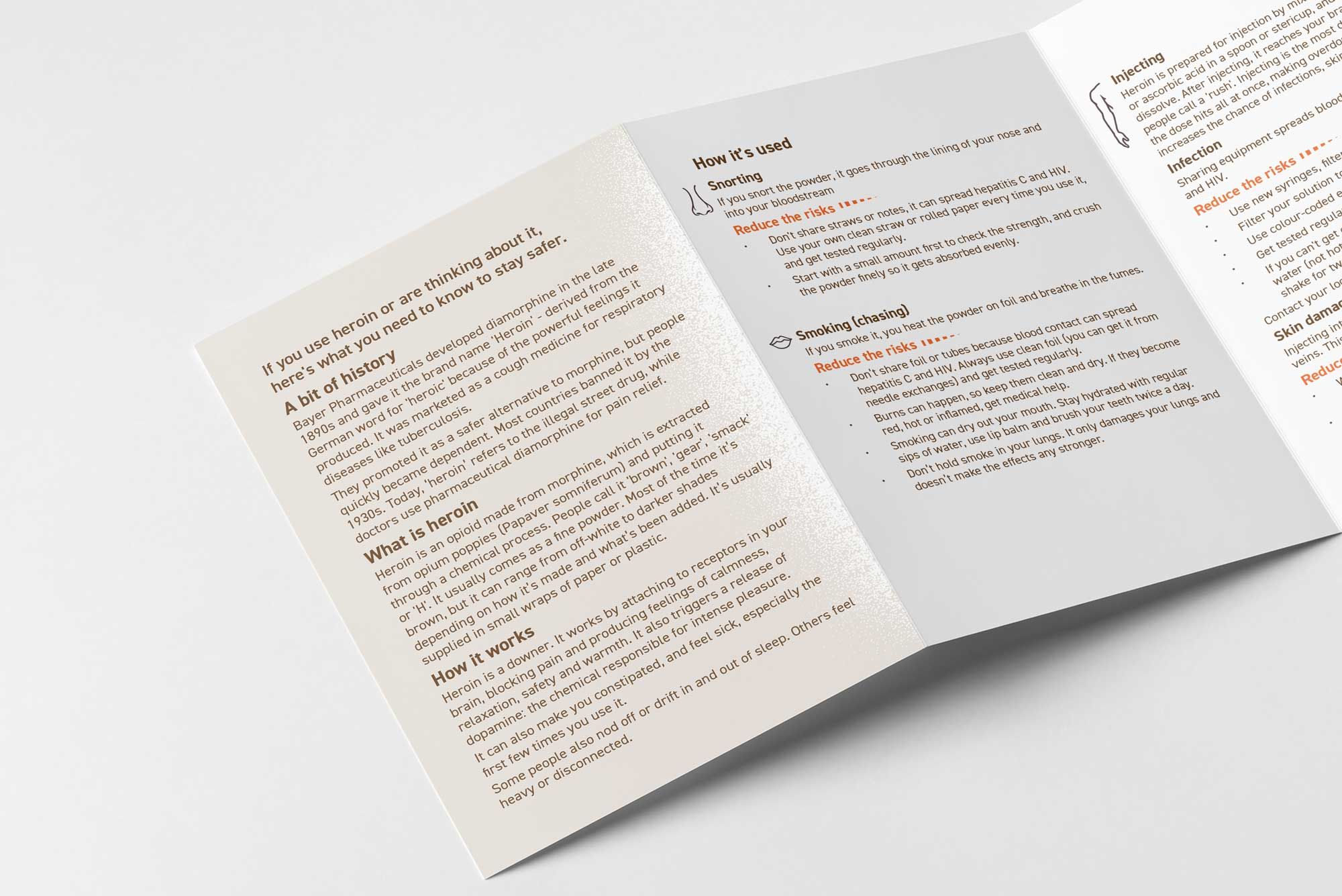 How to use heroin safely - harm-reduction methods including smoking, snorting and injection safety information