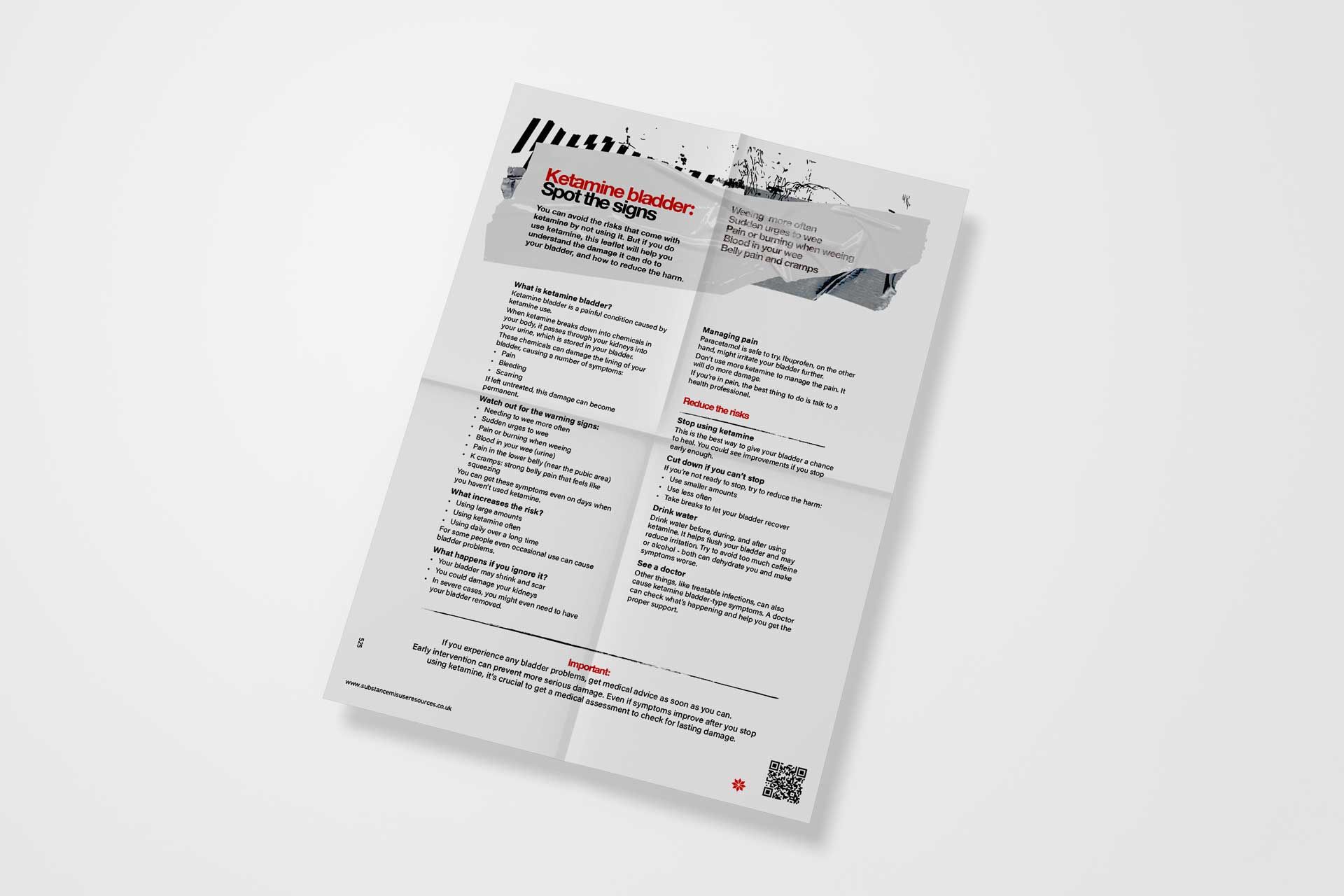 Ketamine bladder awareness leaflet inside page
